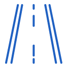 青い線で描かれた道路のアイコン