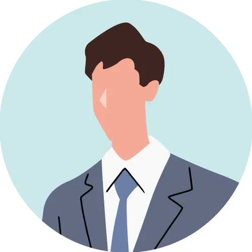 スーツと青のネクタイを着たビジネスマンのイラスト